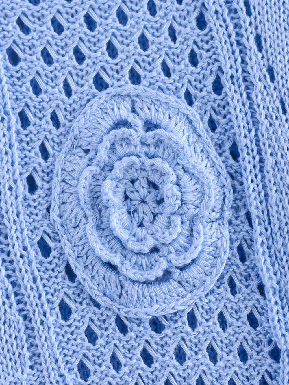 Bethel Blue Crochet Knit Maxi Dress