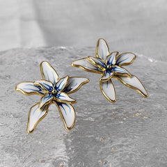 Lysandra Enamel Flower Stud Earrings