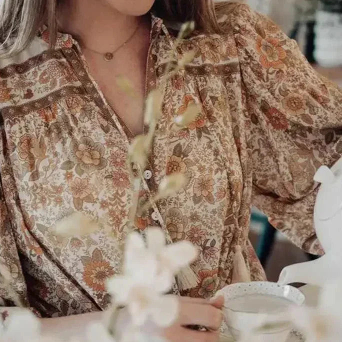 Samara Floral Boho Tunic Blouse