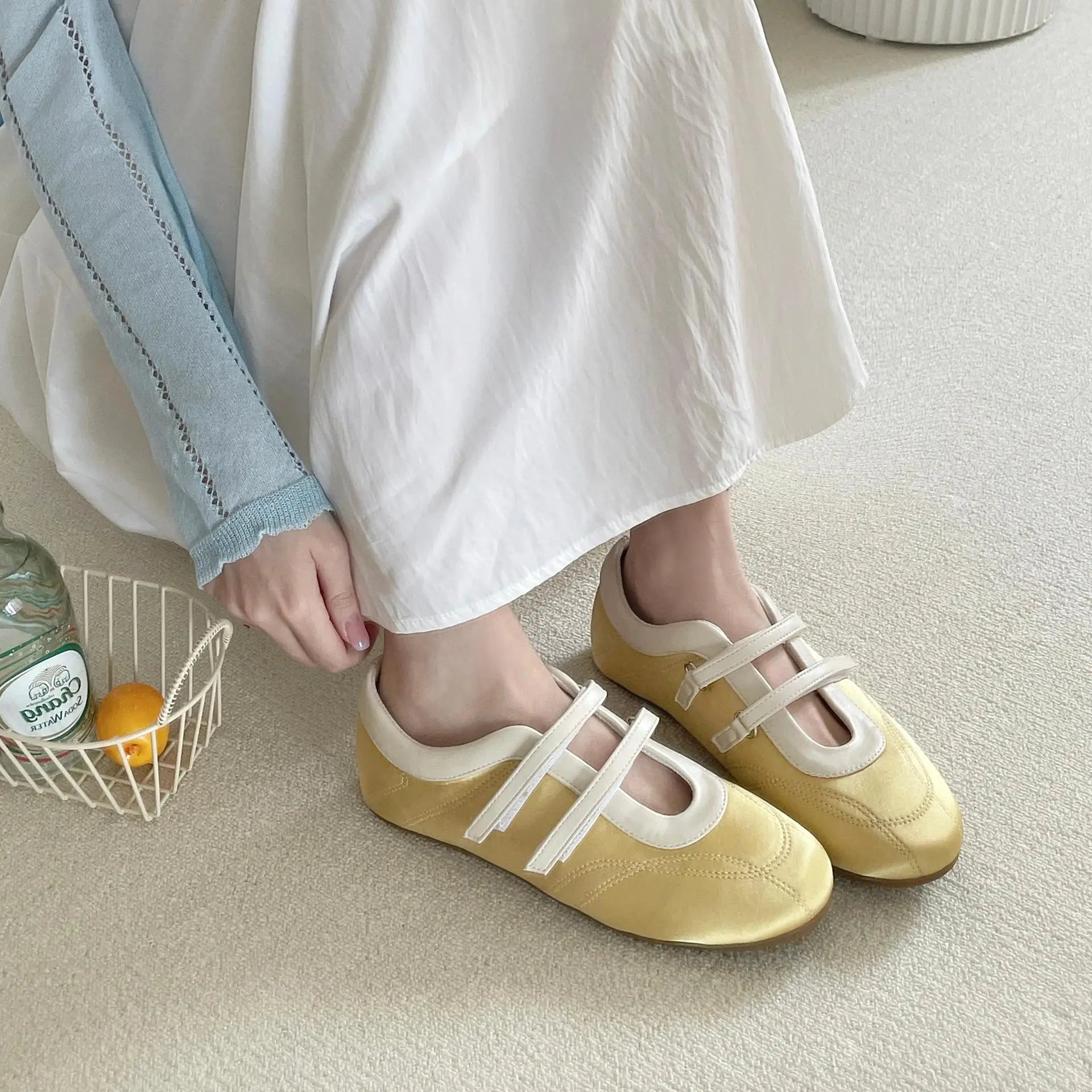 Fiona Double Band Satin Ballet Flats