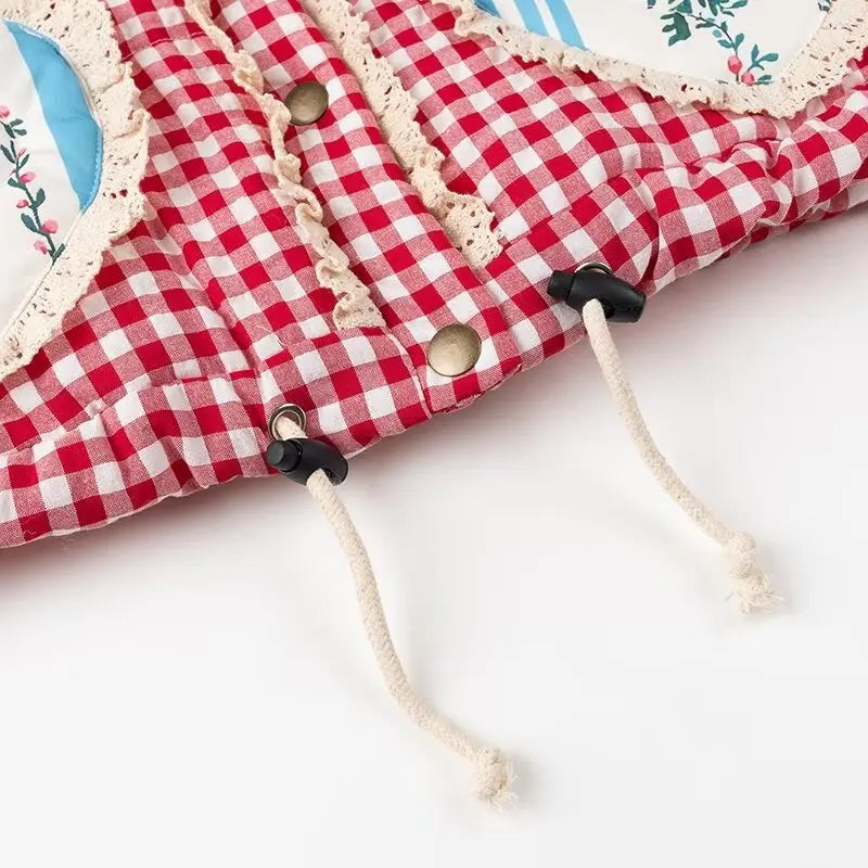 Anica Plaid Heart Patchwork  Parkas Quilted Jacket