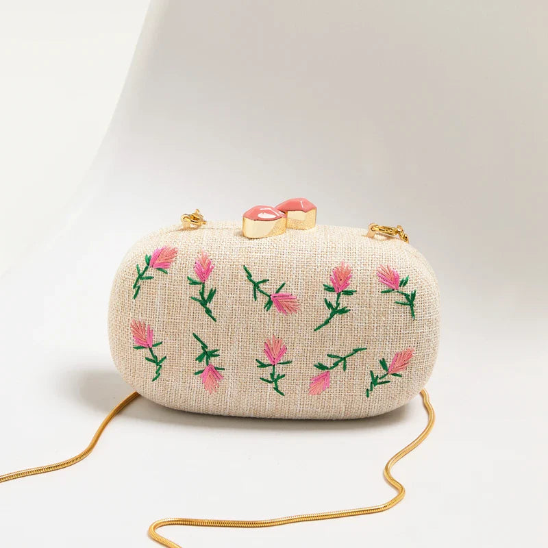 Miyako Floral Embroidered Clutch