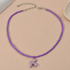 Colorful Poodle Pendant Necklaces