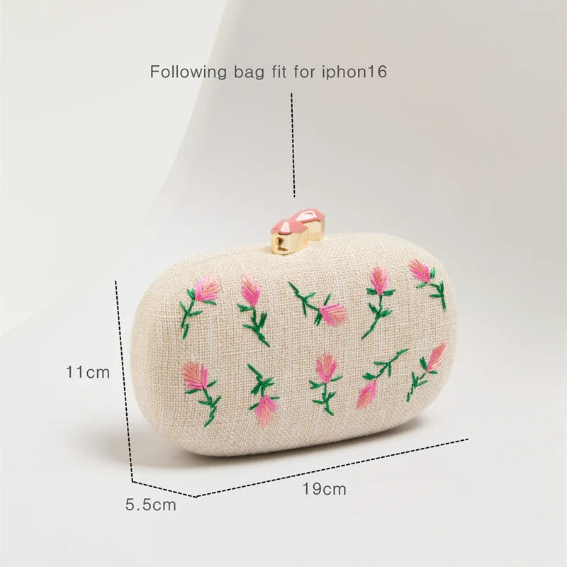 Miyako Floral Embroidered Clutch