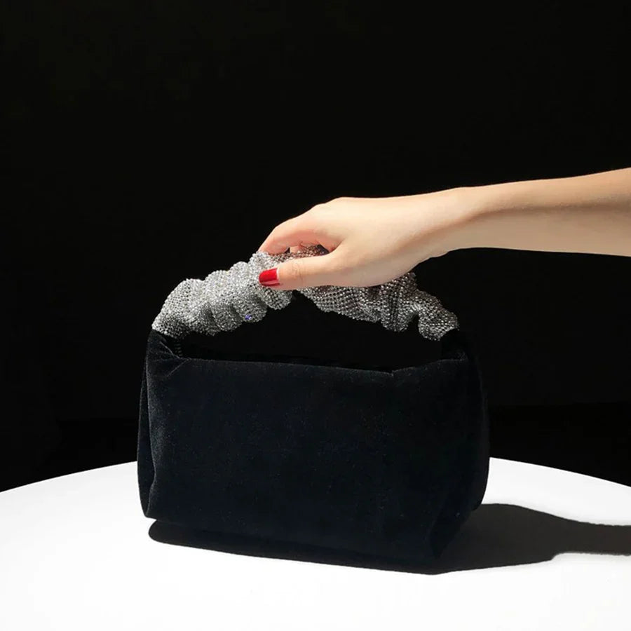 Maeve Sequin Velvet Pouch Bag