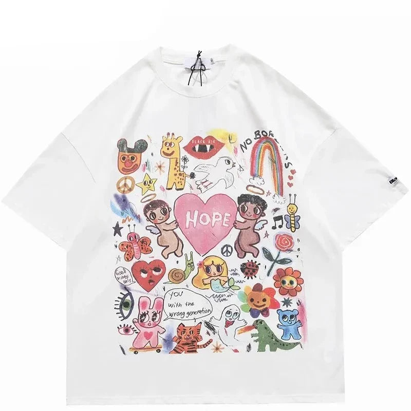 Unisex Oversized Graffiti Hip Hop T-Shirts