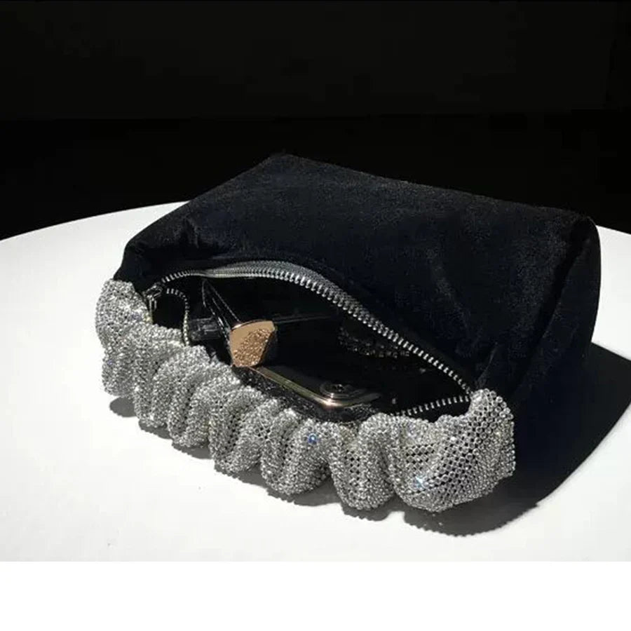 Maeve Sequin Velvet Pouch Bag