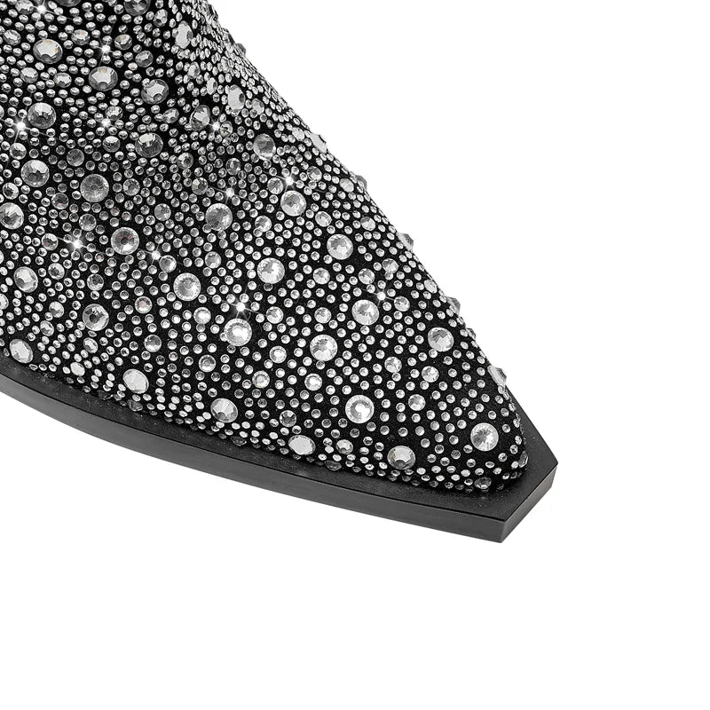 Caja Rhinestone Sequin Western Chelsea Boots