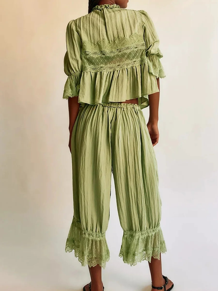 Sefina Vintage Lace Baby Dolll Blouse and Bloomer Pants Sets