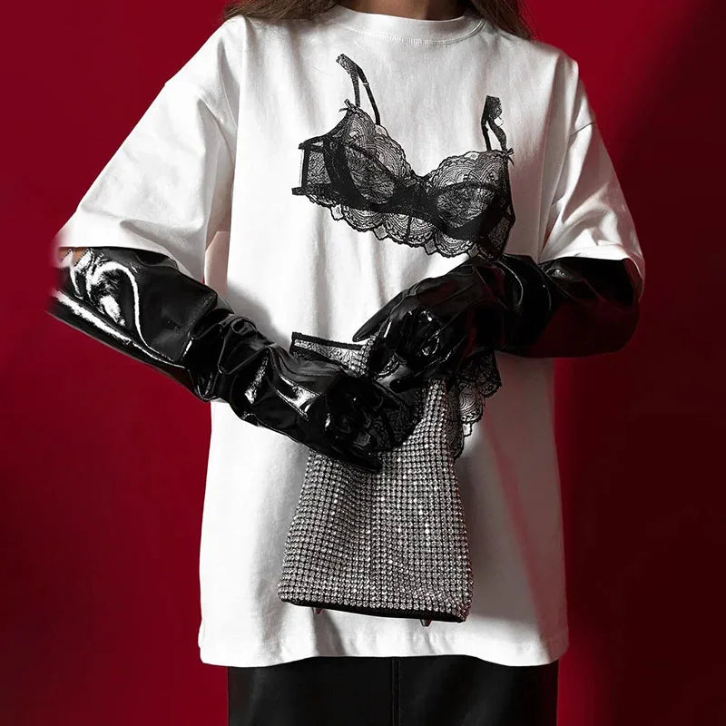Sasha Lace Lingerie Prints T-Shirts