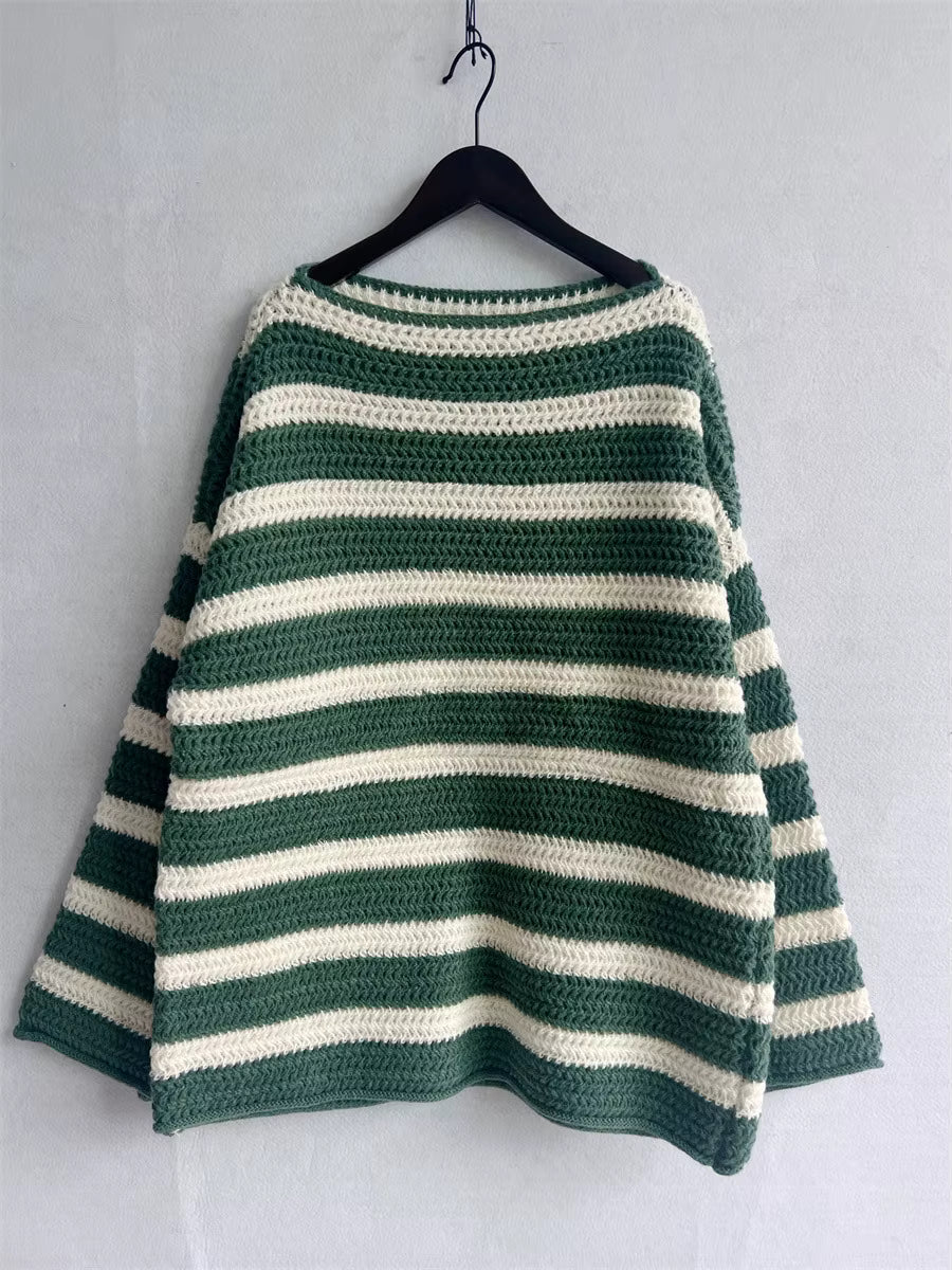 Anneli Striped Knit Oversized Sweater