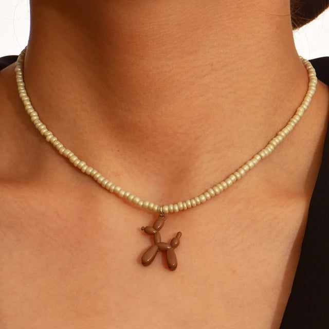 Colorful Poodle Pendant Necklaces