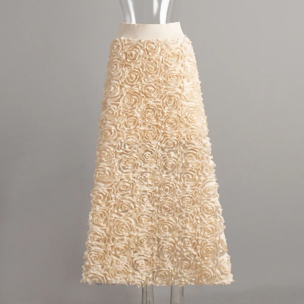 Carin 3D Flower Petals Maxi Skirt