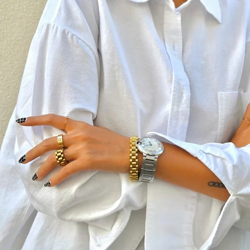Raya Chunky Titanium Steel Band Rings