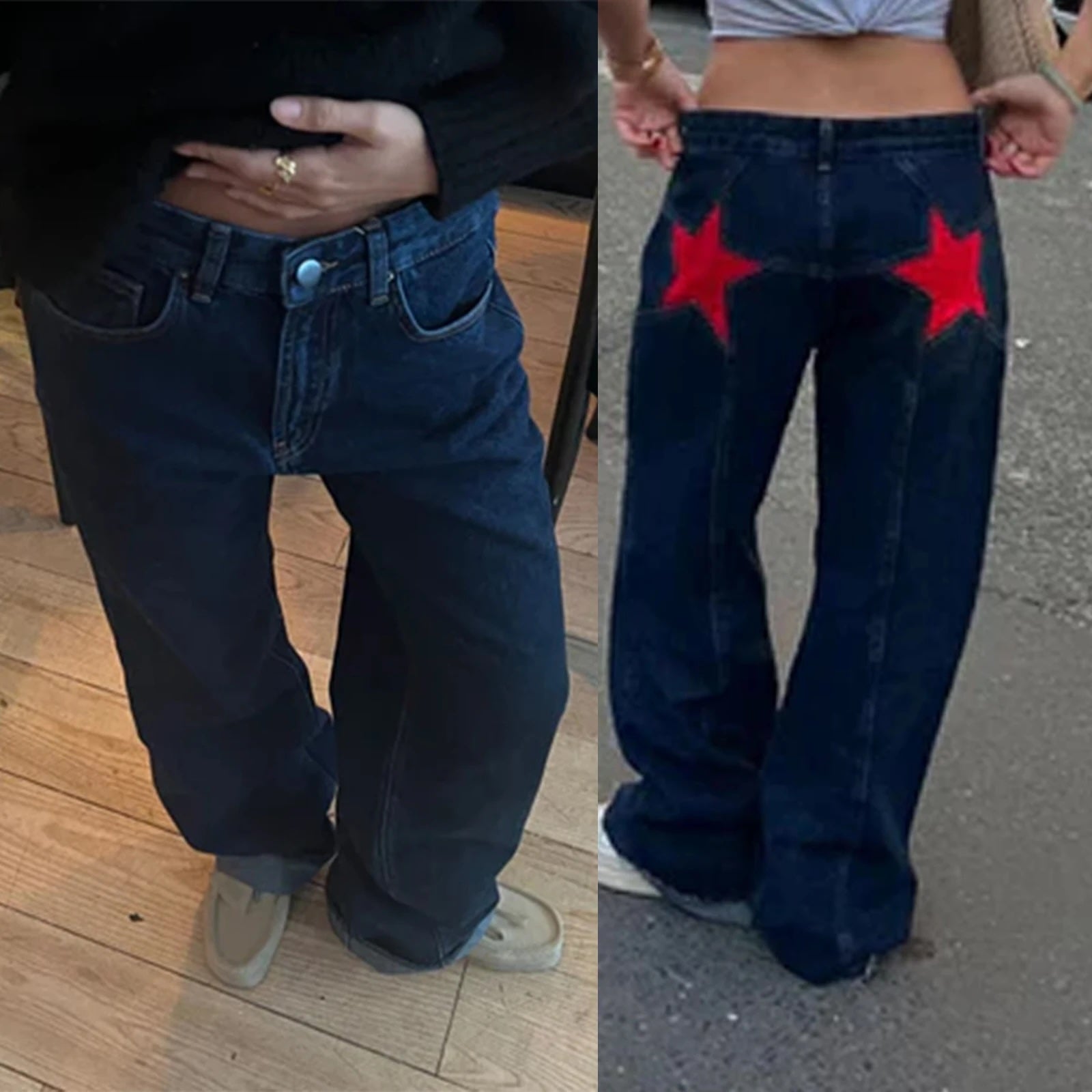 Karim Star Patchwork Boyfriend Jeans