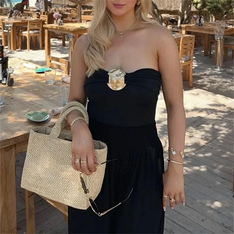 Nesma Golden Accent Bandeau Bodysuit