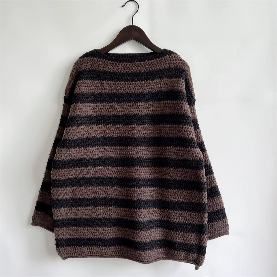 Anneli Striped Knit Oversized Sweater