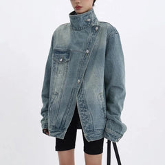 Nomie Funnel Neck Denim Jacket