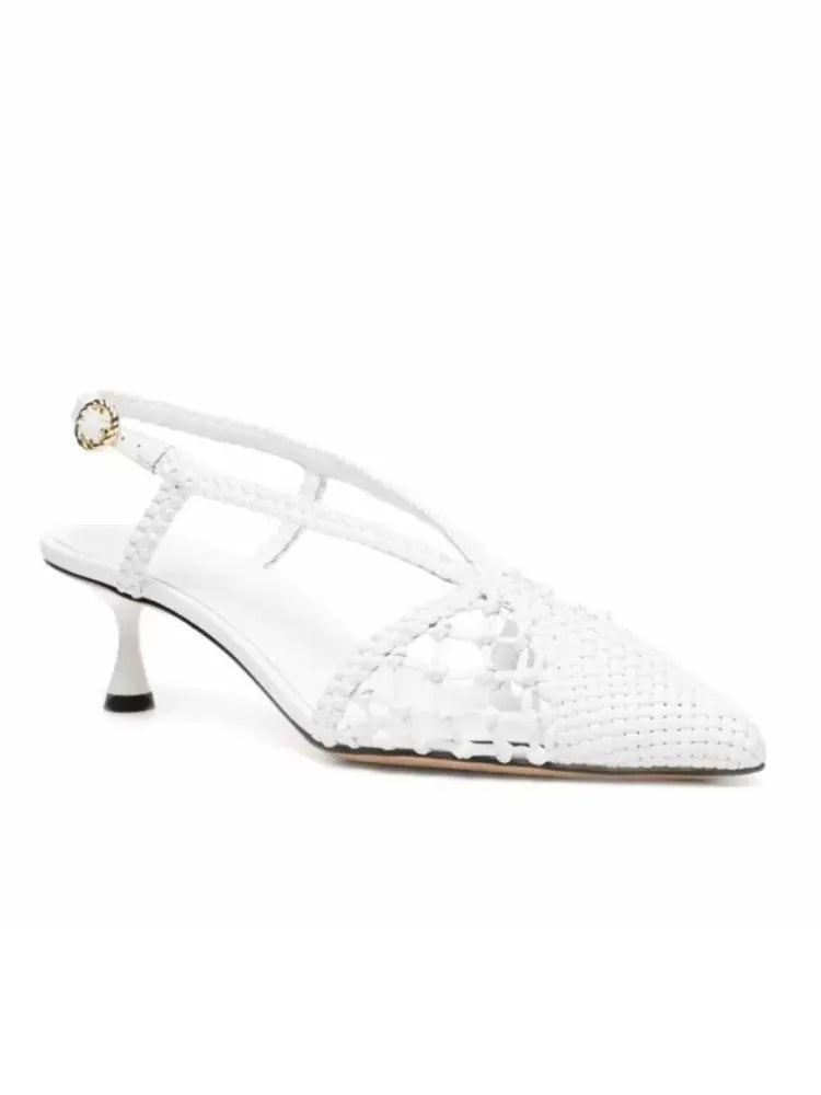 Marla Woven Kitten Heel Sandals