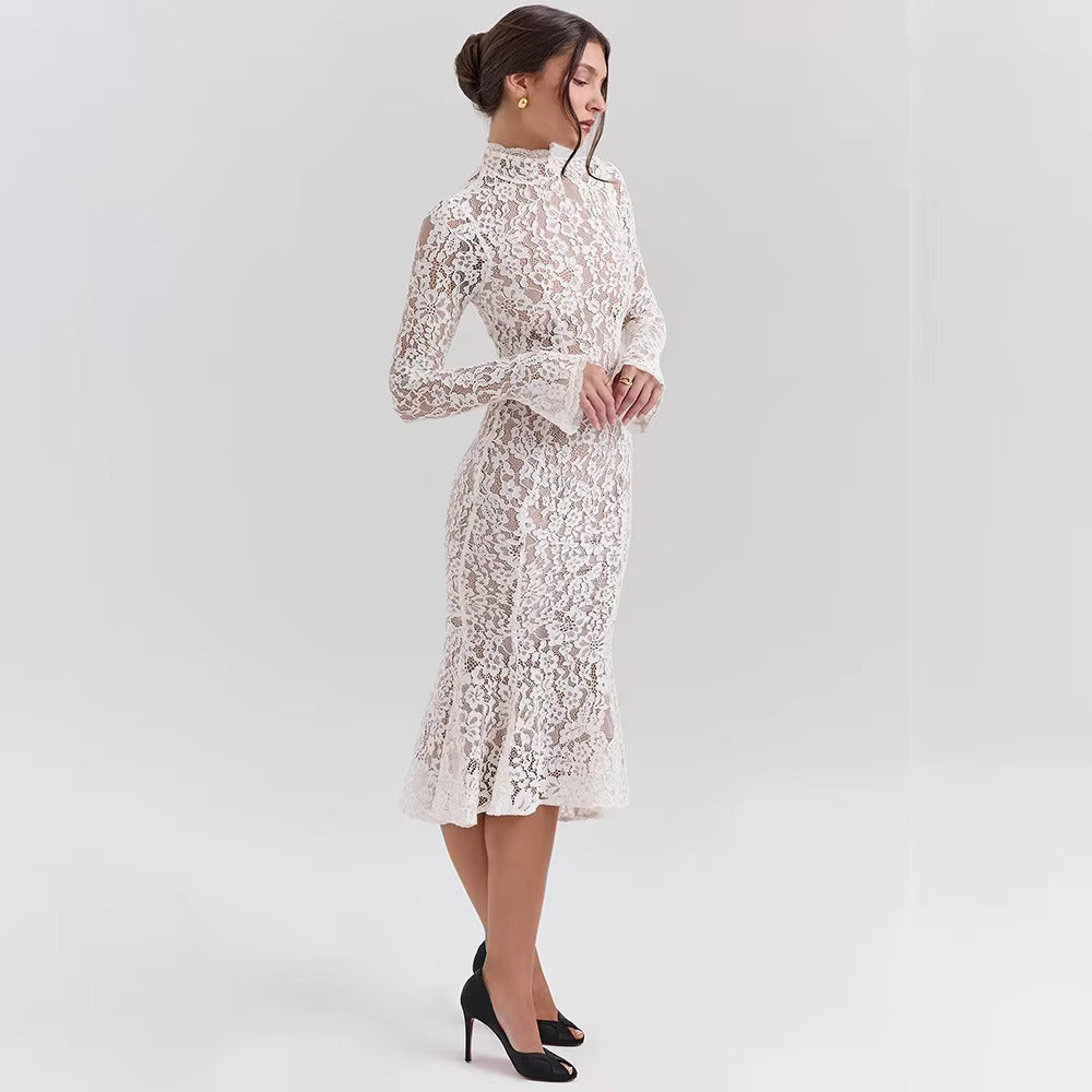Mikaela Victorian Lace Midi Dress