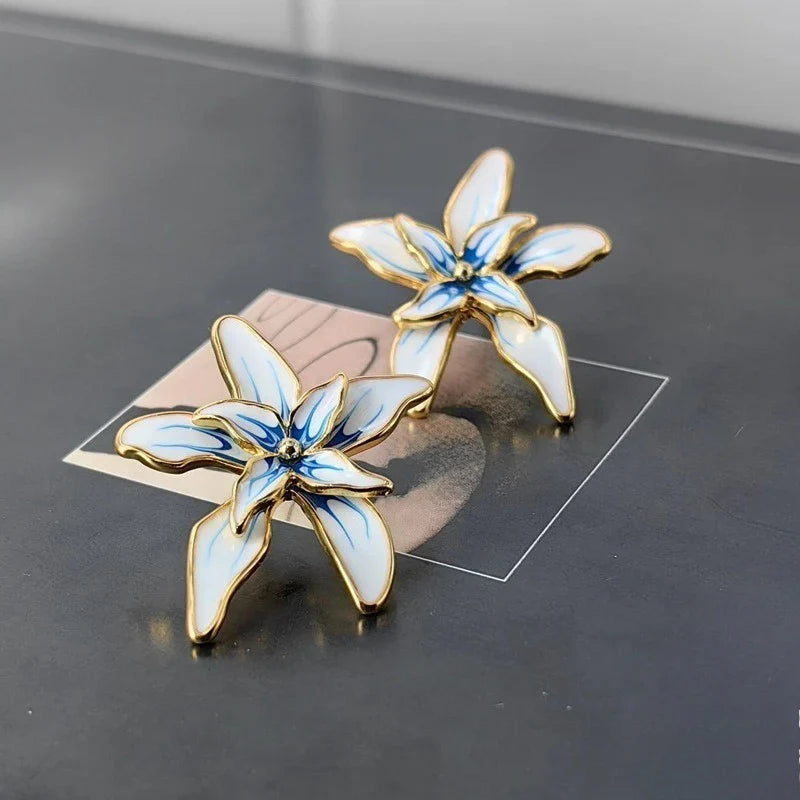 Lysandra Enamel Flower Stud Earrings
