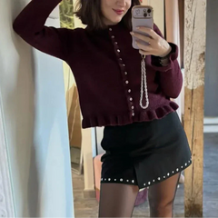 Enola Sweet Ruffle Trim Cardigan