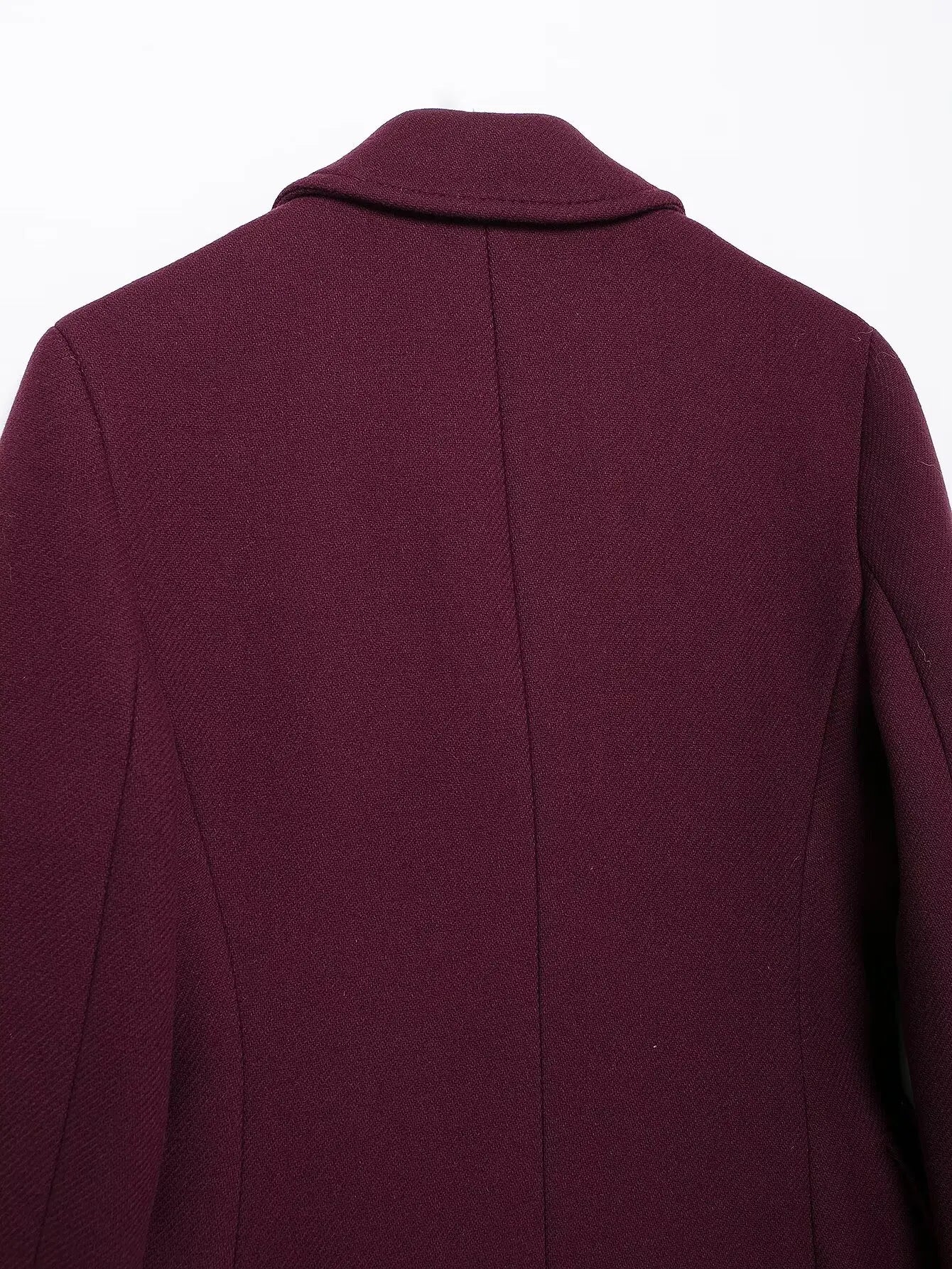 Aideen Burgundy Woolen Maxi Coat