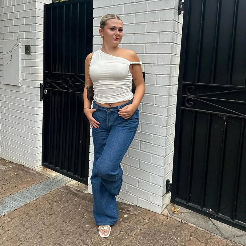 Feika One Shoulder Tank Top