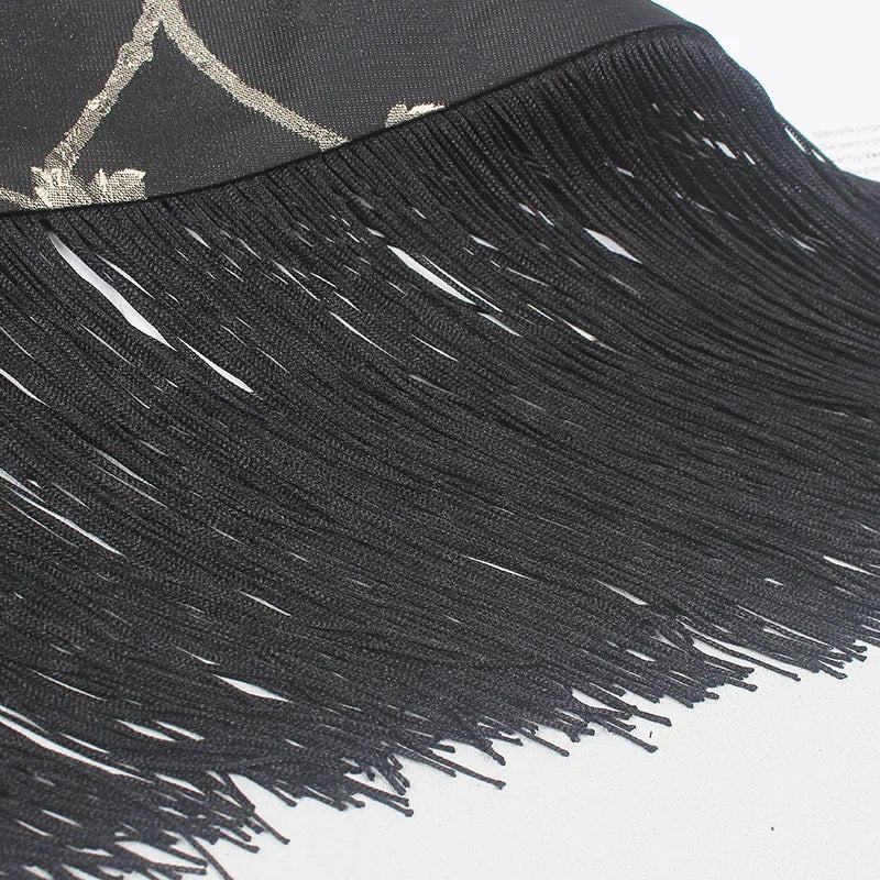 Silk Embroidery Tassel Cummerbund Belt
