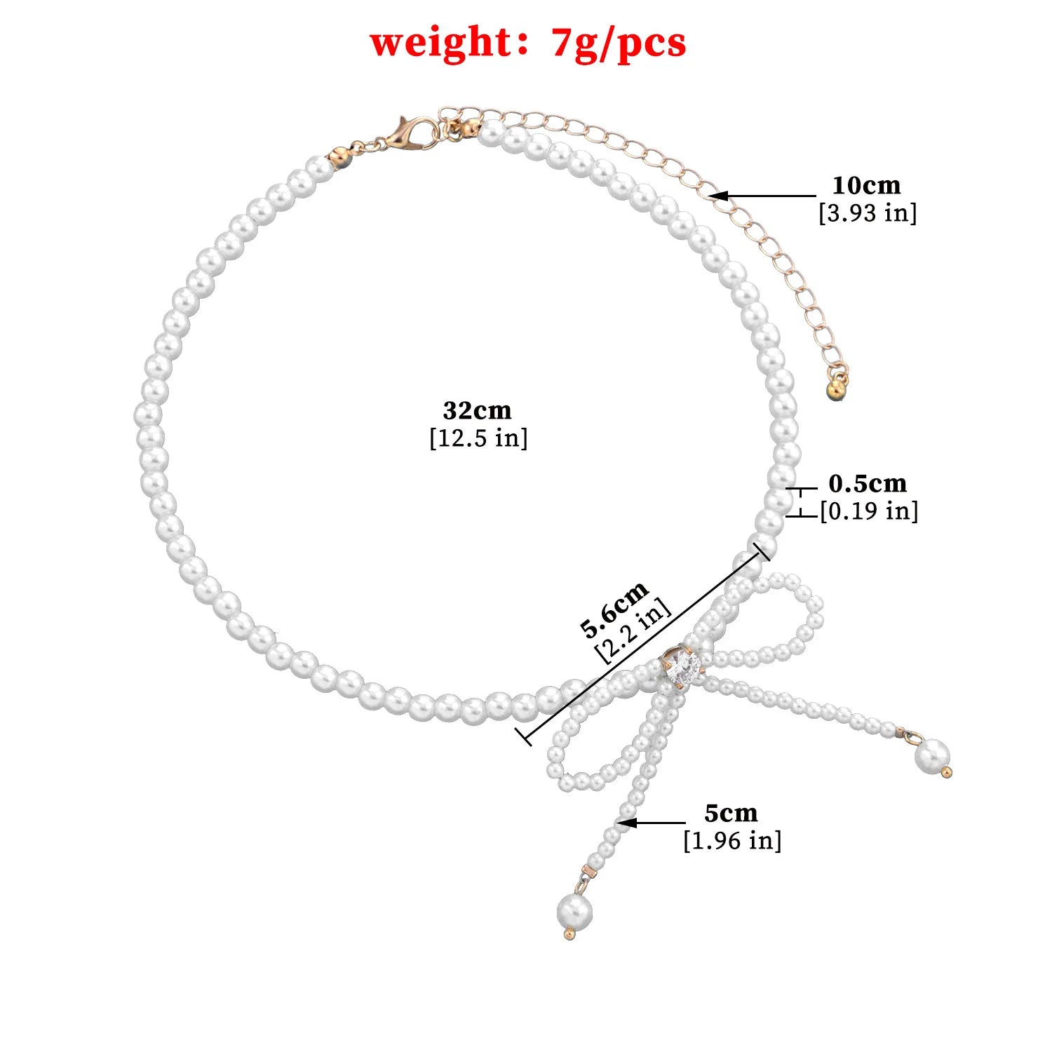 Chic Pearl Bow Knot Choker Necklace