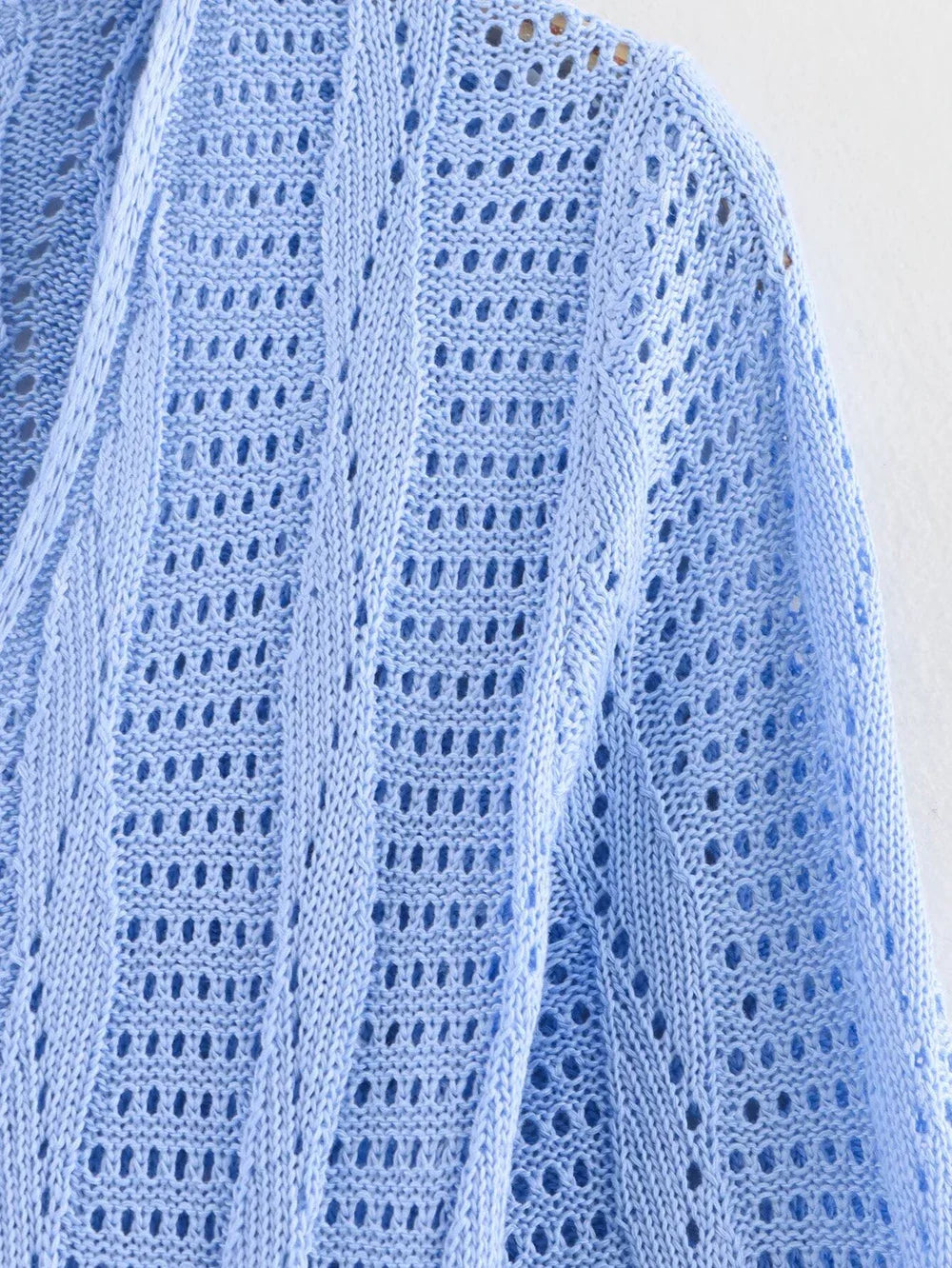 Bethel Blue Crochet Knit Maxi Dress