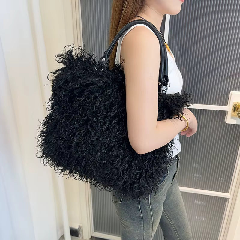 Margo Mongolian Faux Fur Tote Bag