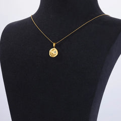 Blue CZ Star Moon Pendant Necklace