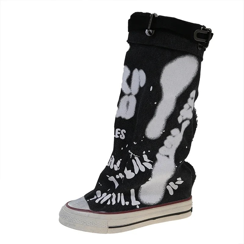 Emel Graffiti High Canvas Sneaker Boots
