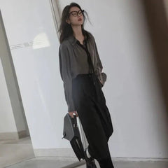 Adily Casual Tie Shirt Blouse