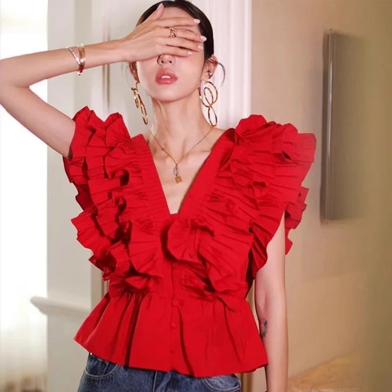 Mirielle Ruffle Butterfly Frill Blouse