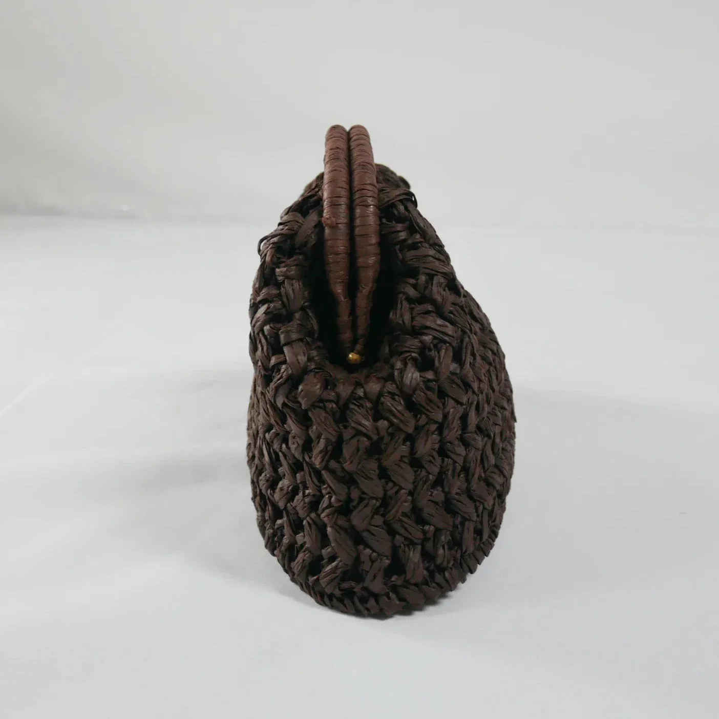 Sena Shell Straw Snap Clutch Bag