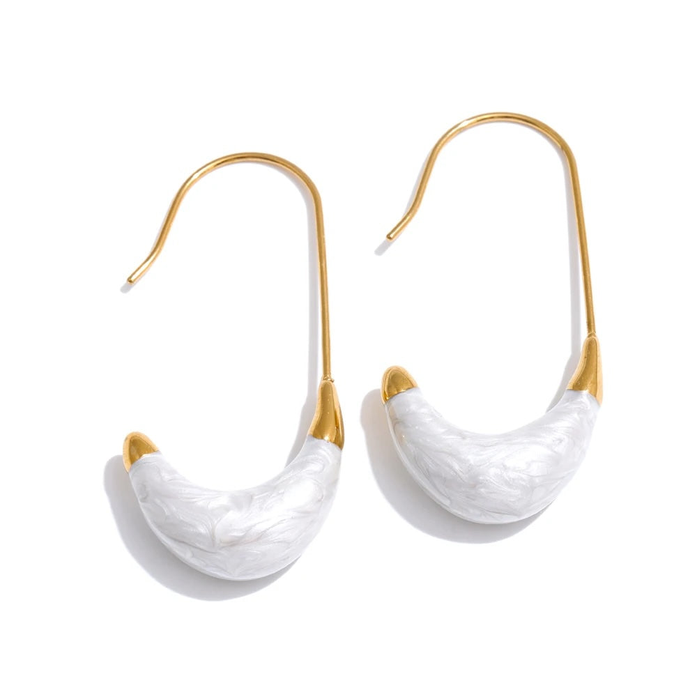 Olana Enamel U Shape Hoop Earrings