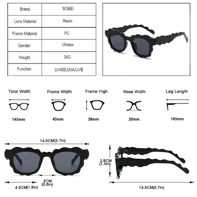 Mia Waffle Wave Frame Sunglasses