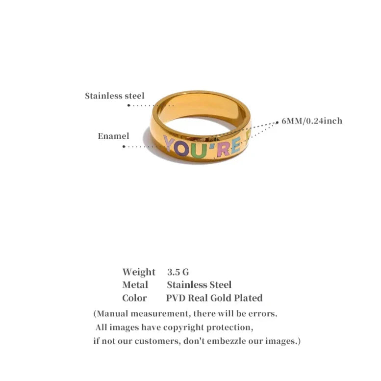 "You'Re Perfect" Engraved Band Ring