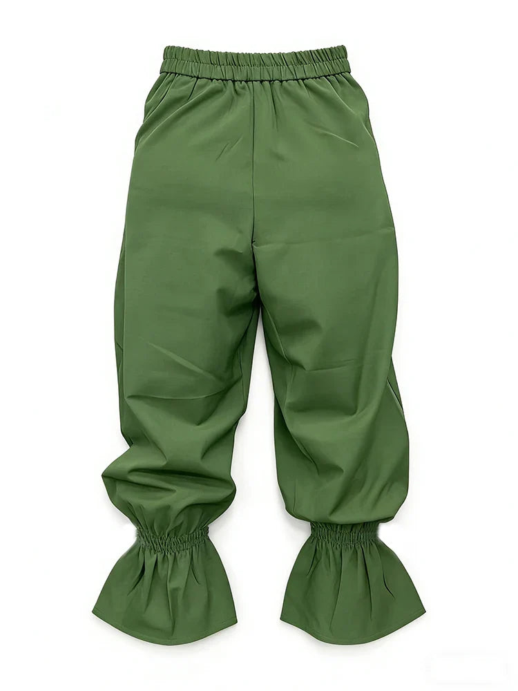 Chiara Ruffle-Hem Cropped Bloomer Pants