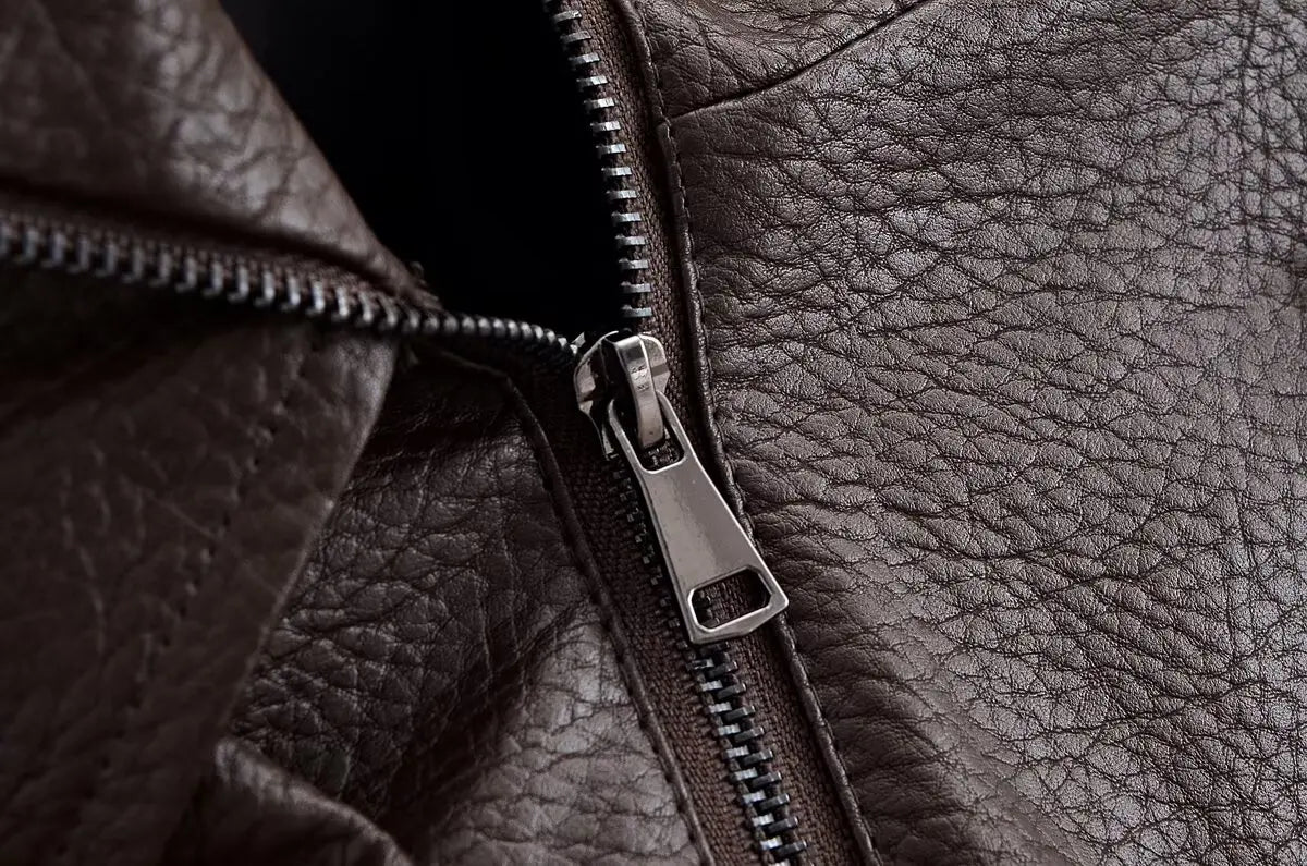 Diane Stand Collar Faux  Leather Bomber Jacket