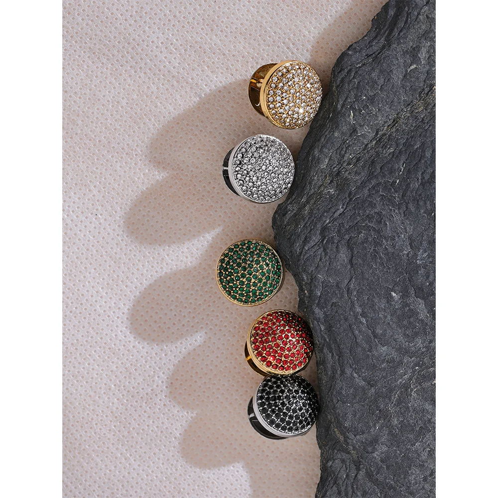 Samara CZ Crystal Disk Earrings