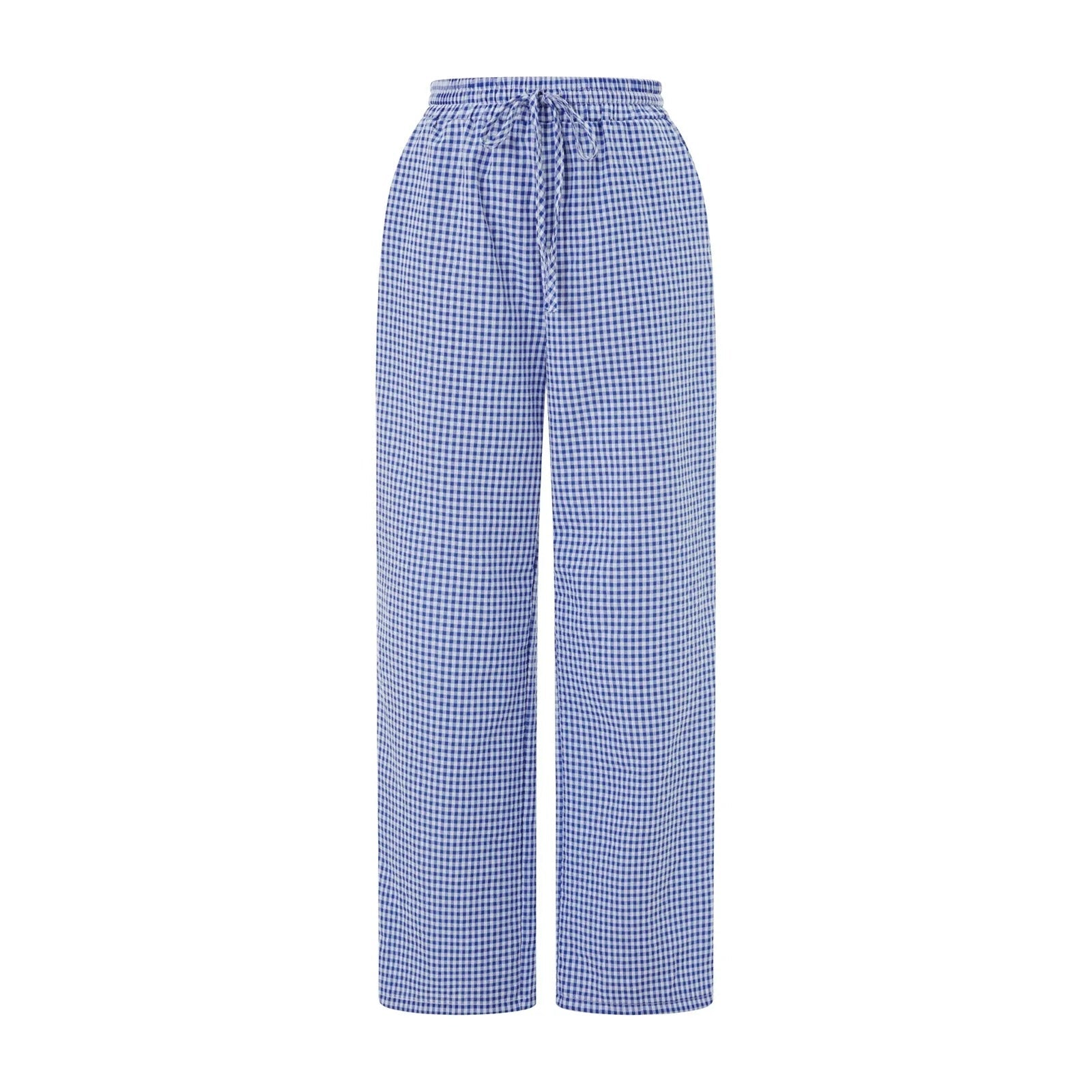 Harper Pin Check Casual Drawstring Pants