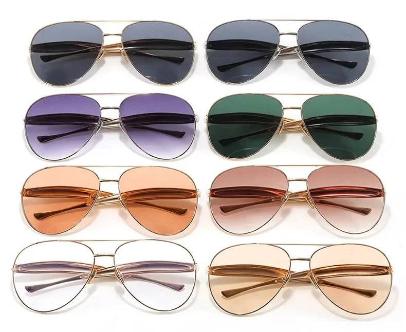 Brixton Metallic Temple Aviator Sunglasses
