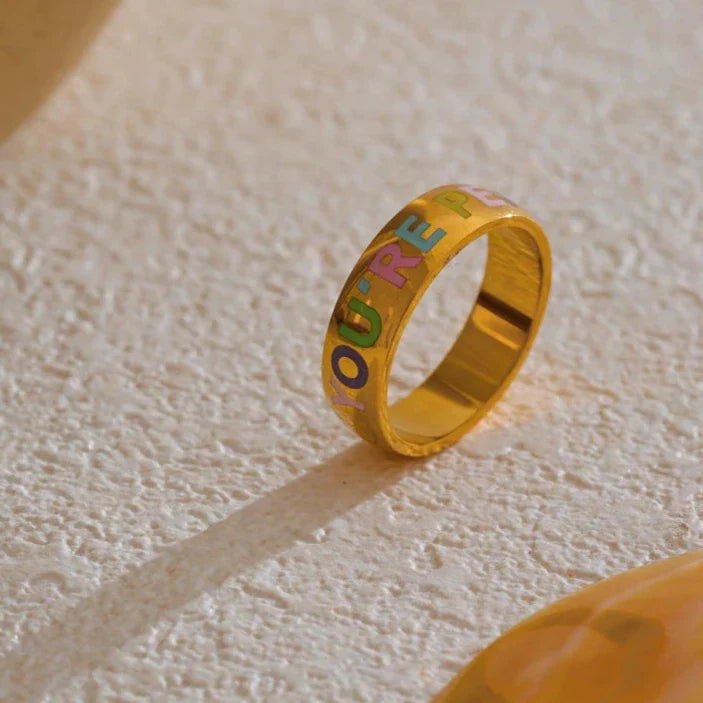 "You'Re Perfect" Engraved Band Ring