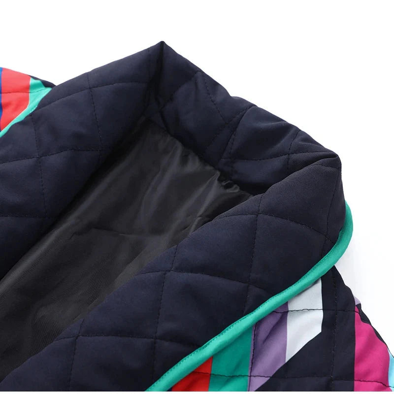 Saara Rainbow Stripe Quilted Kimono Jacket / Size L - SALE
