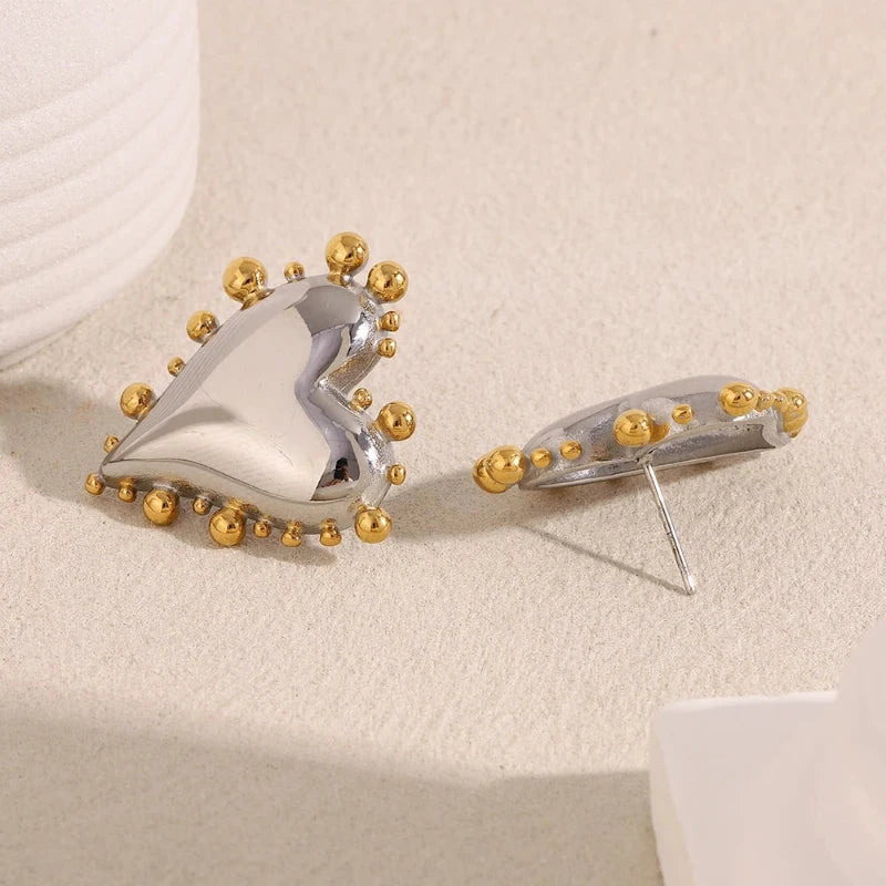 Sacha Sculpted Heart Stud Earrings