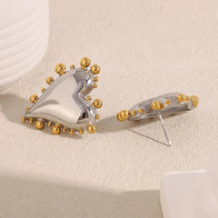 Sacha Sculpted Heart Stud Earrings