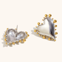 Sacha Sculpted Heart Stud Earrings